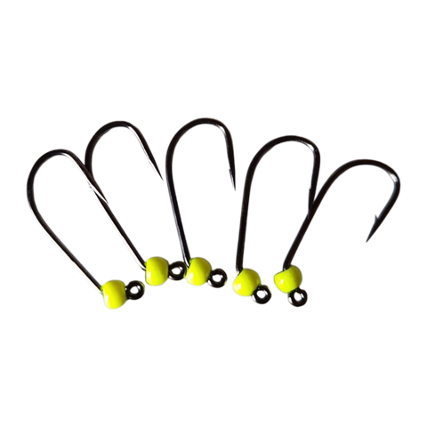 6ér Haken mit Widerhaken Tungstenperle 3mm Hends Hooks